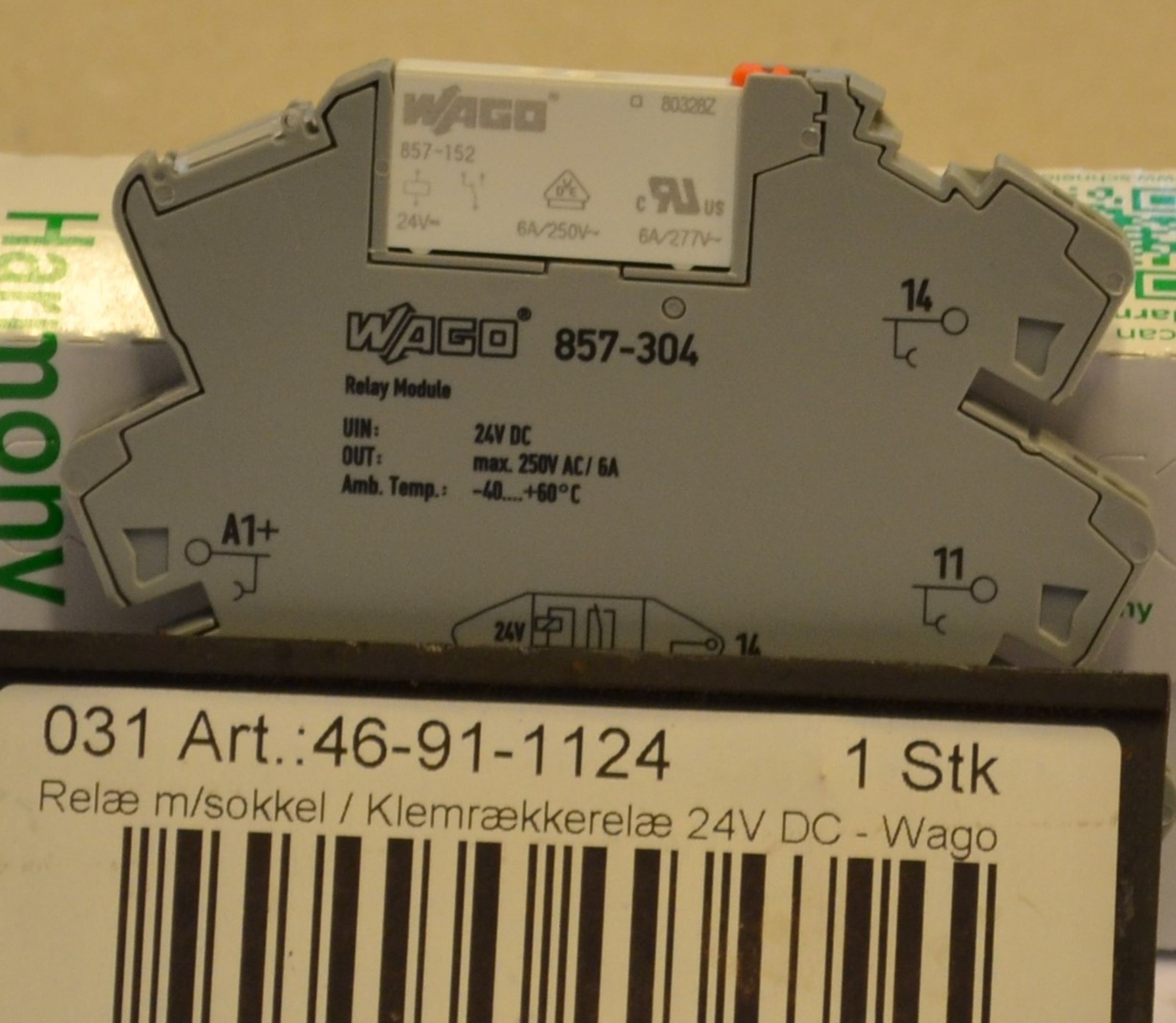 Relay w/base 24V DC - Wago